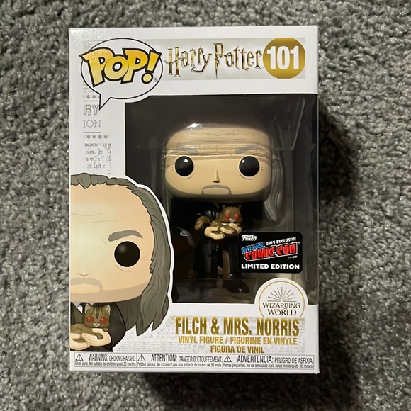 Harry Potter Funko Pop 101 Filch & Mrs.Norris comic con exclude MIB